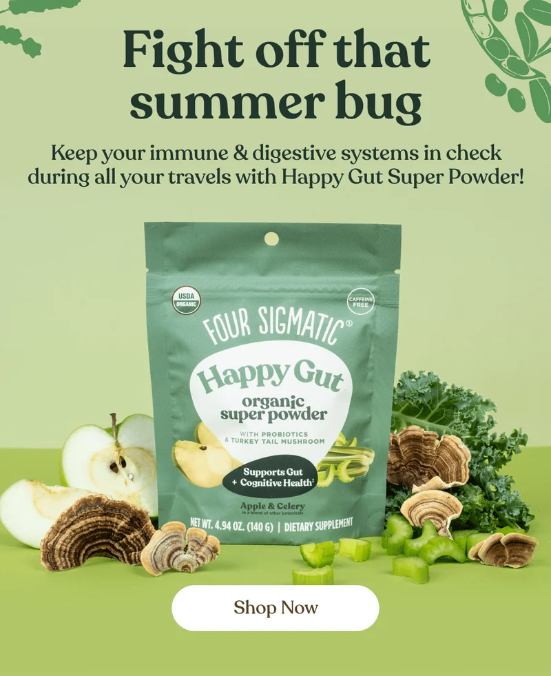 Fight off that summer bug | Keep your immune & digestive systems in check during all your travels with Happy Gut Super Powder! | Shop Now