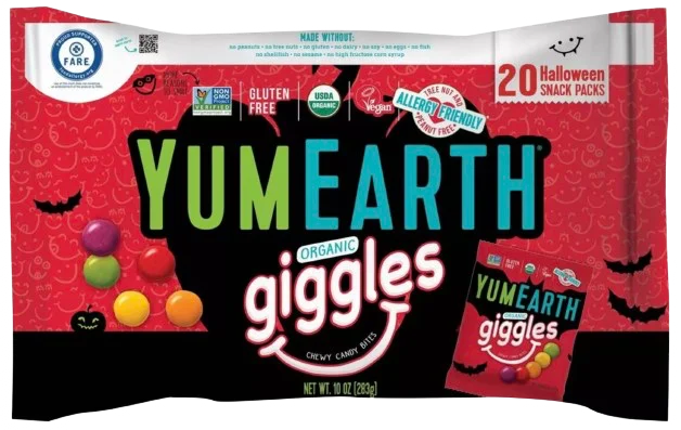 Image of YumEarth Organic Halloween Giggles Chewy Candy Bites (20 Snack Bags)
