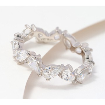 Diamonique Pear-Cut Eternity Band Ring, Sterling Silver