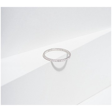 Diamonique 0.65 cttw Slim Eternity Band Ring, S terling
