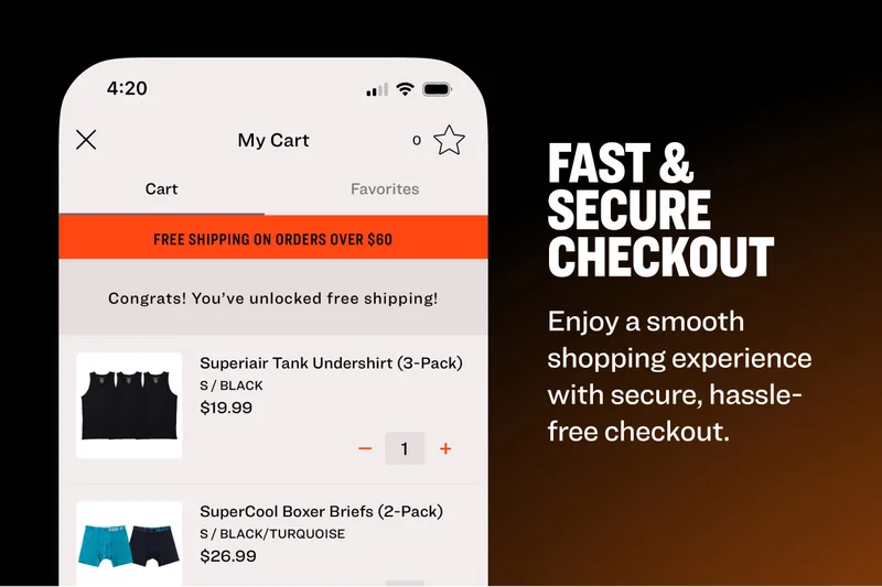 FAST & SECURE CHECKOUT Enjoy a smooth shopping experience with secure, hassle-free checkout.