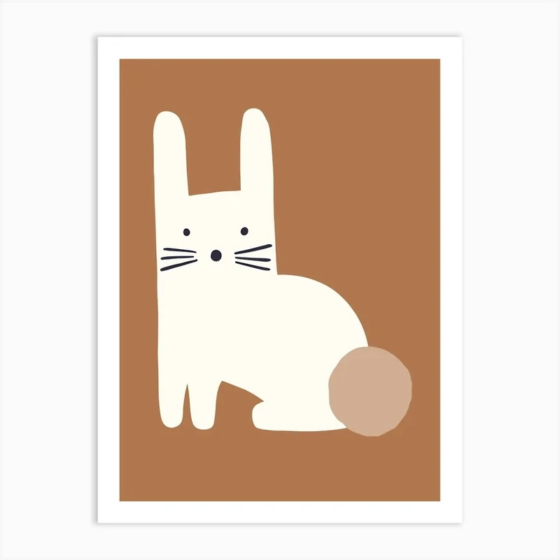 Image of Scandi Rabbit Rust Art Print