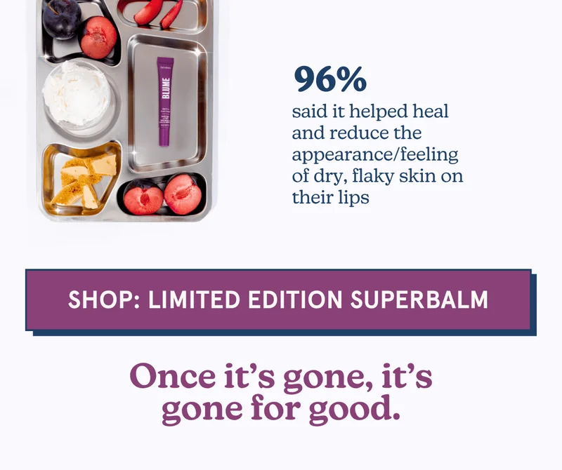 96% said it helped heal and reduce the appearance/feeling of dry, flaky skin on their lips [SHOP: LIMITED EDITION SUPERBALM] Once it’s gone, it’s gone for good.