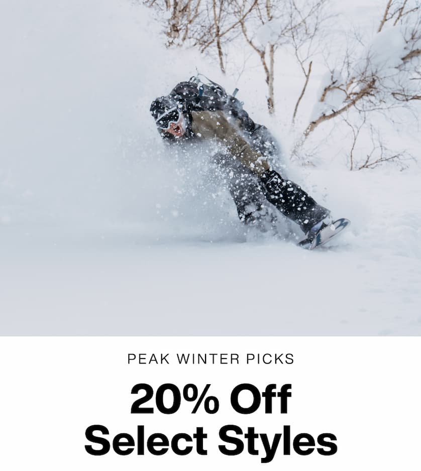 Peak winter picks. 20% off select styles.