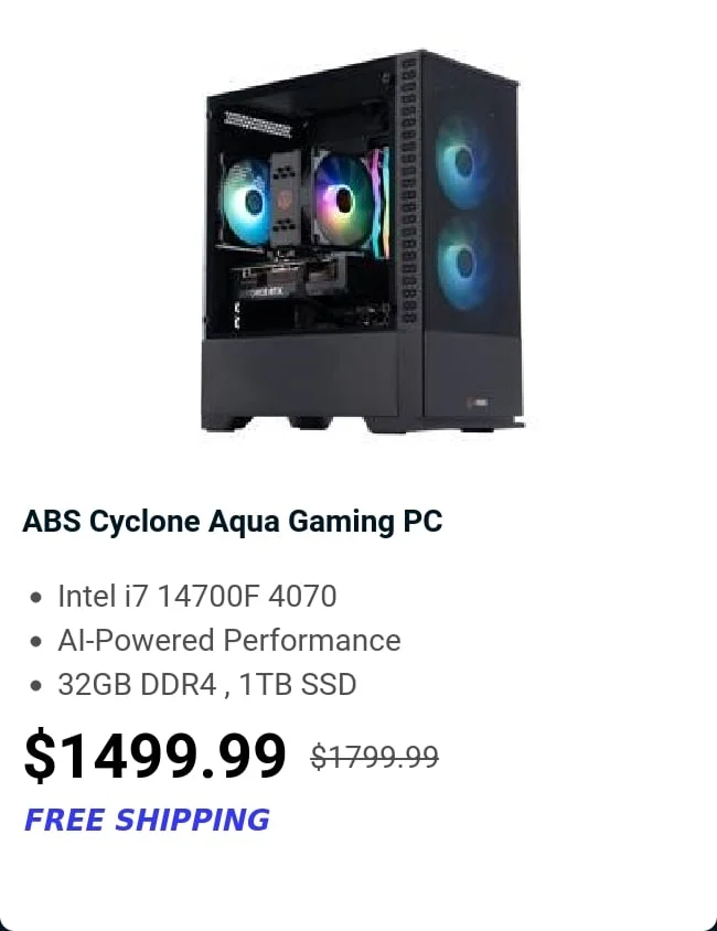 ABS Cyclone Aqua Gaming PC