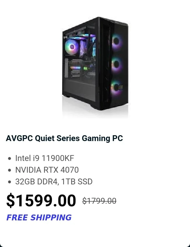 AVGPC Quiet Series Gaming PC