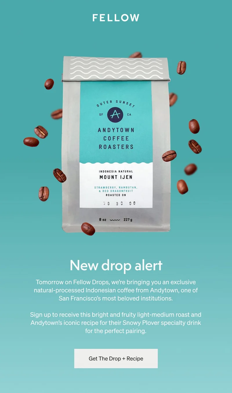 Tomorrow on Fellow Drops, Indonesian coffee from Andytown. Get the Drop + Recipe