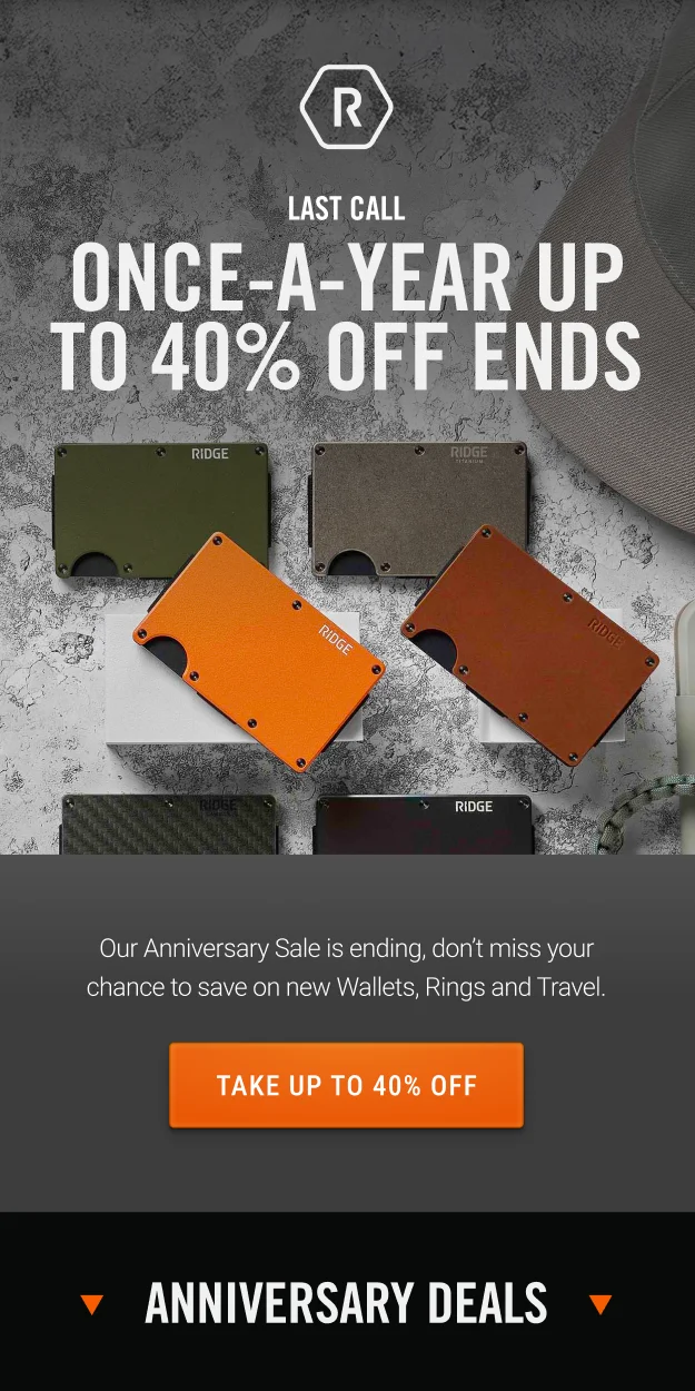 Last Call: Once-A-Year Up to 40% OFF Ends