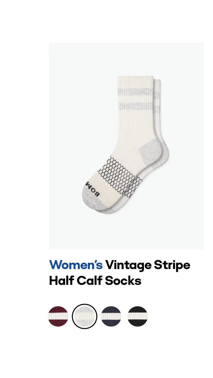 Women's Vintage Stripe Half Calf Socks