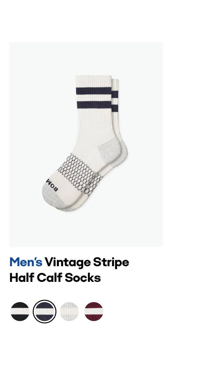 Men's Vintage Stripe Half Calf Socks