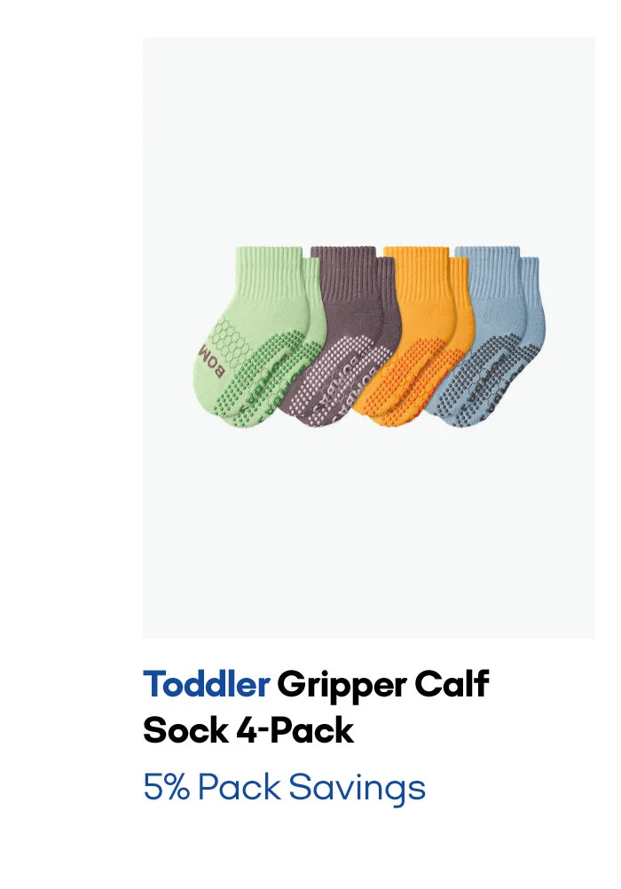 Toddler Gripper Calf Sock 4-Pack 5% Pack Savings