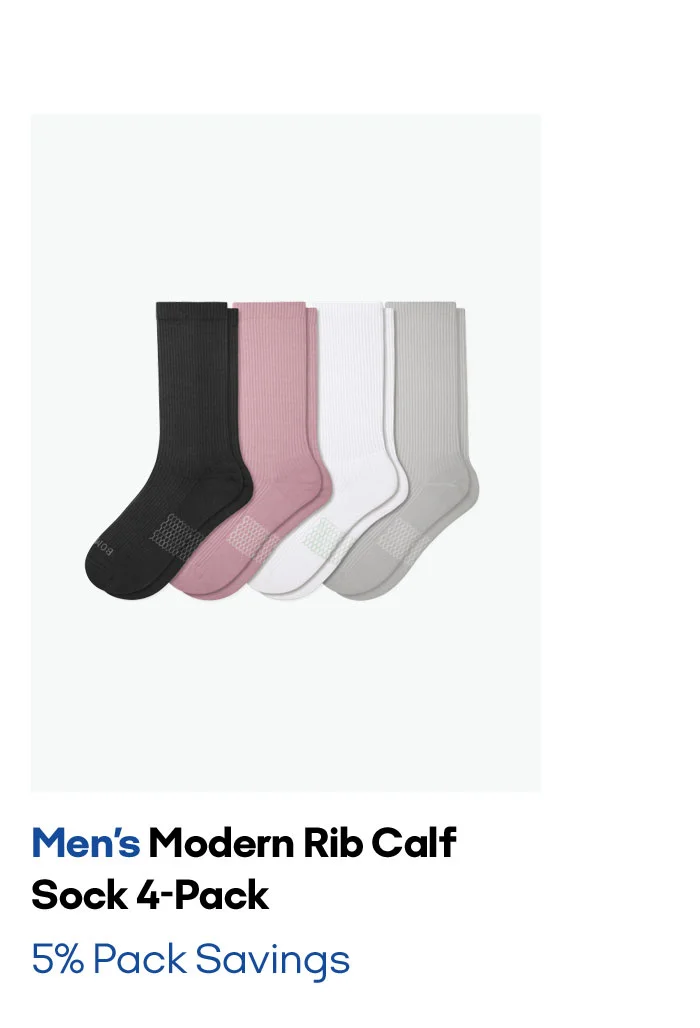 Men's Modern Rib Calf Sock 4-Pack 5% Pack Savings