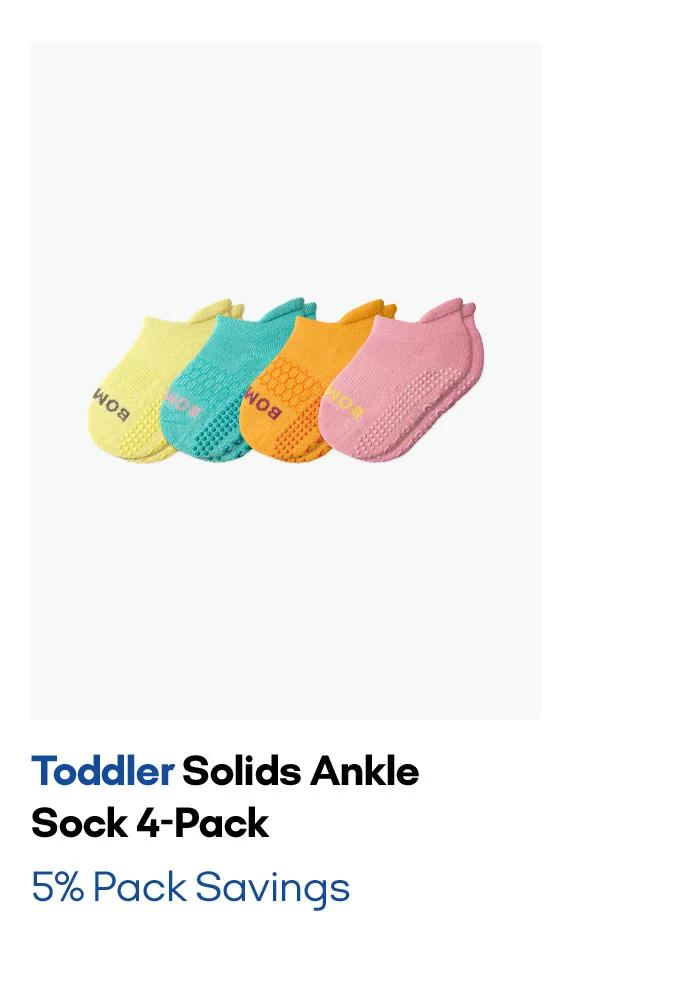 Toddler Solids Ankle Sock 4-Pack 5% Pack Savings