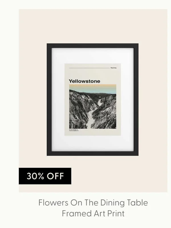 Retro Travel Print Yellowstone National Park Framed Art Print