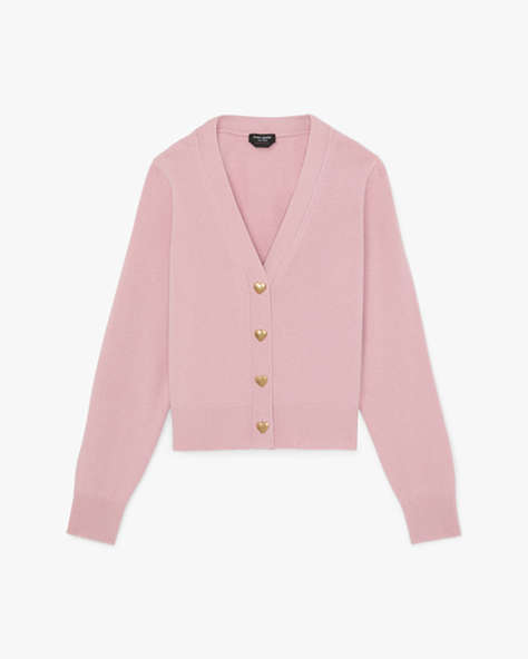Heart Button V-neck Cardigan
