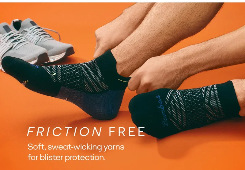 FRICTION FREE | Soft, sweat-wicking yarns for blister protection.