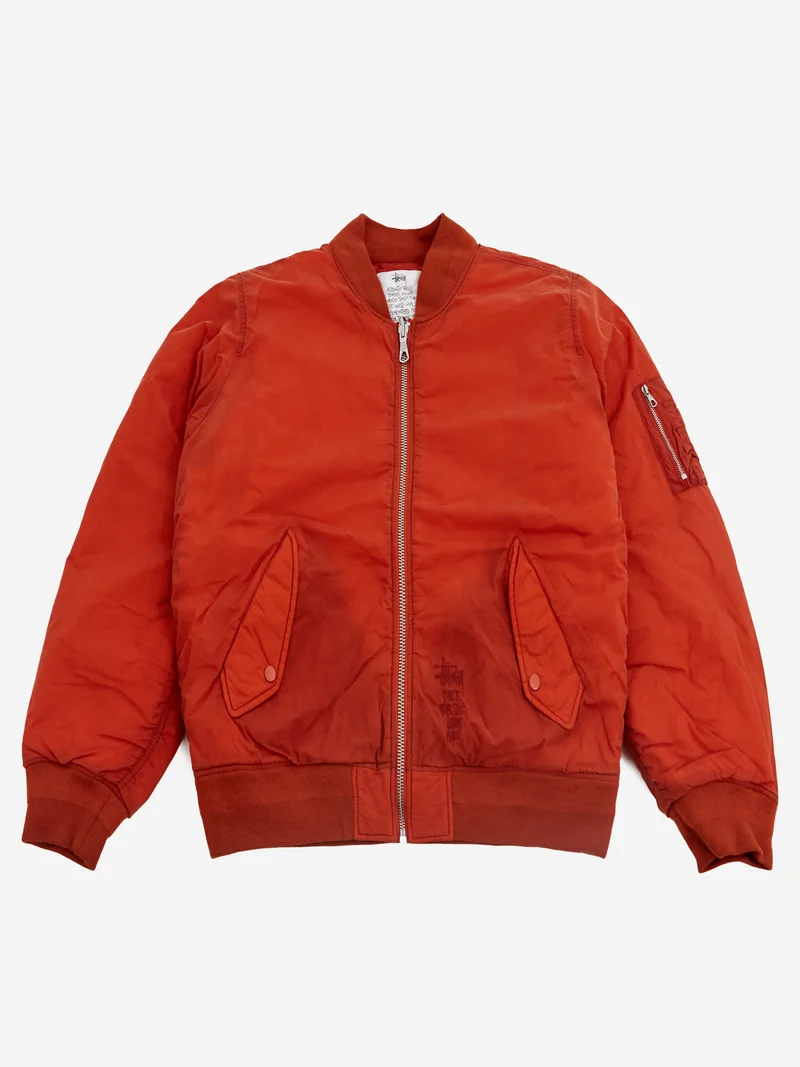 Image of Stussy Quilted Bomber Waxed - Rust