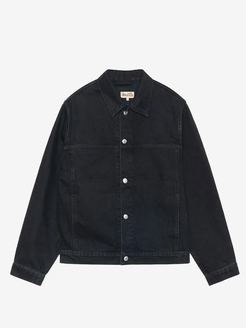 Image of Stussy Trucker Denim Jacket - Black