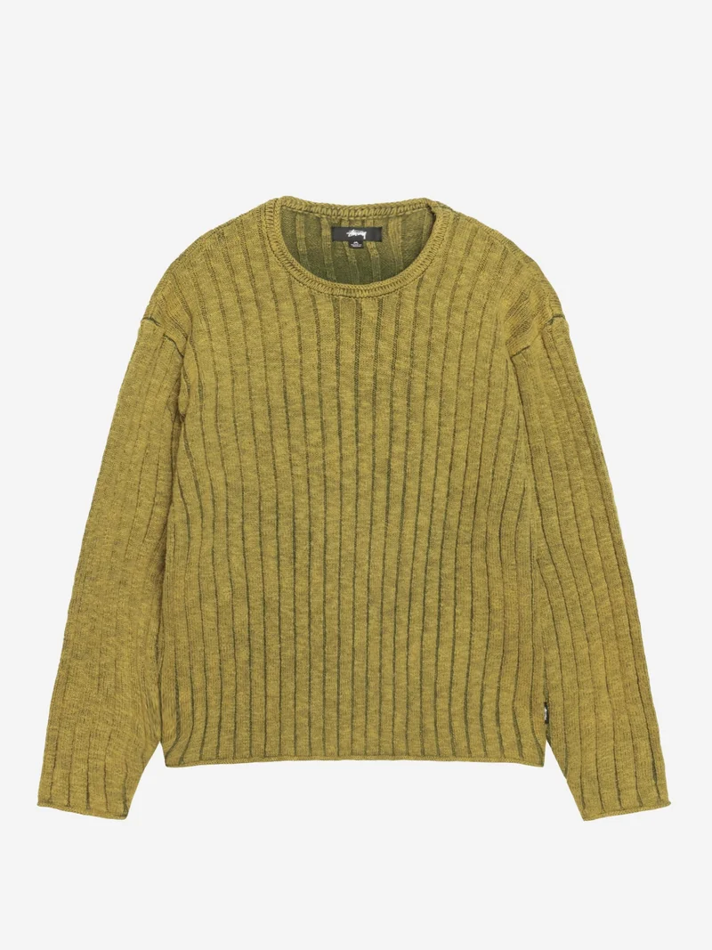 Image of Stussy Cotton Slub Rib Crew - Green