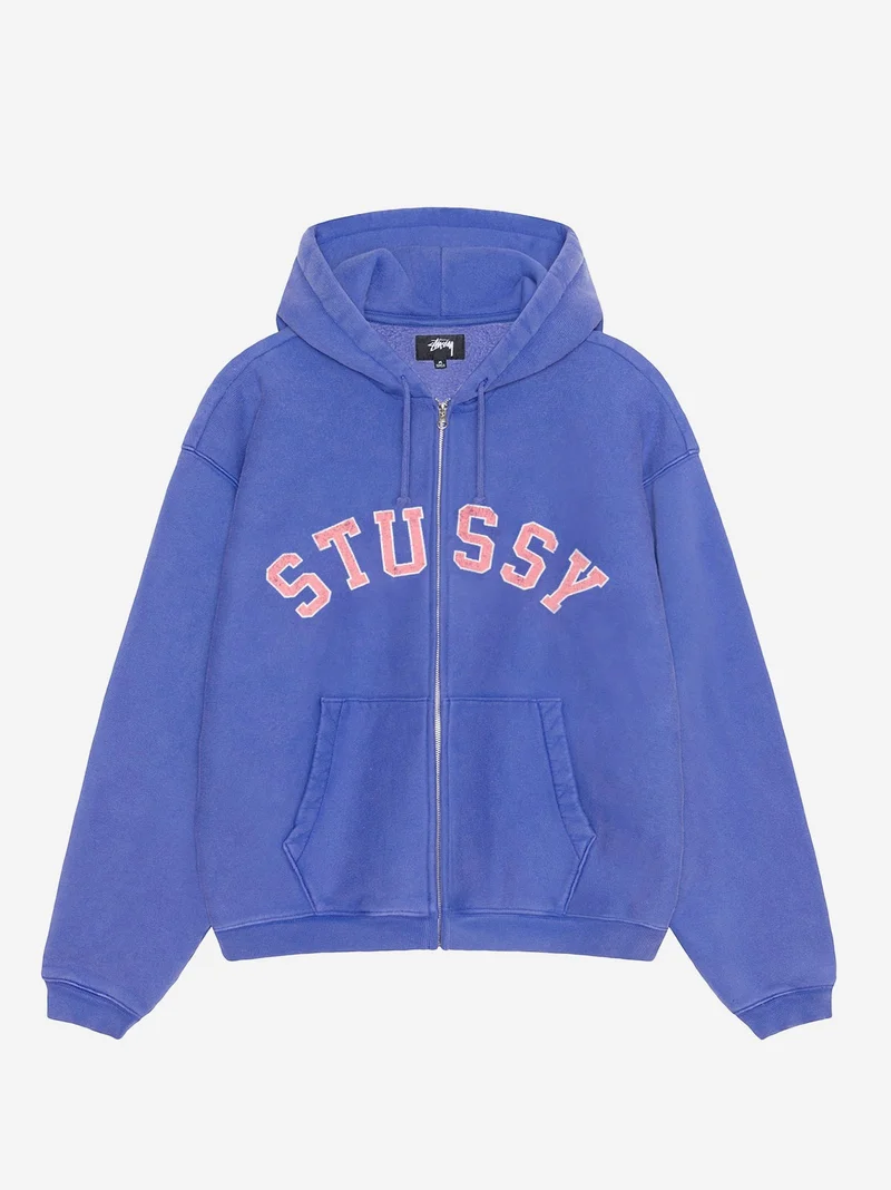 Image of Stussy Graphic Zip Hood - Purple