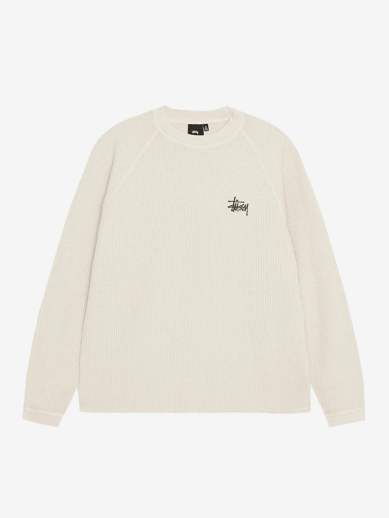 Image of Stussy Raglan Thermal Basic Stock - Bone