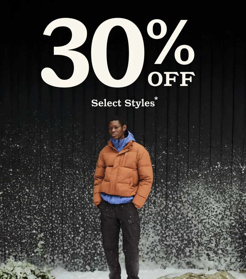 30% off select styles*