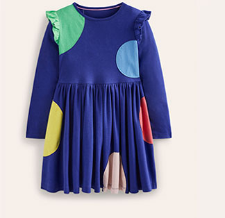Mabel Twirly Ballerina Dress - Starboard Blue Spots