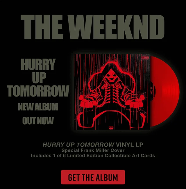 The Weeknd Hurry Up Tomorrow New Album Out Now! Hurry Up Tomorrow Vinyl LP Special Frank Miller Cover Includes 1 of 6 Limited Edition Collectible Art Cards. Get the Album