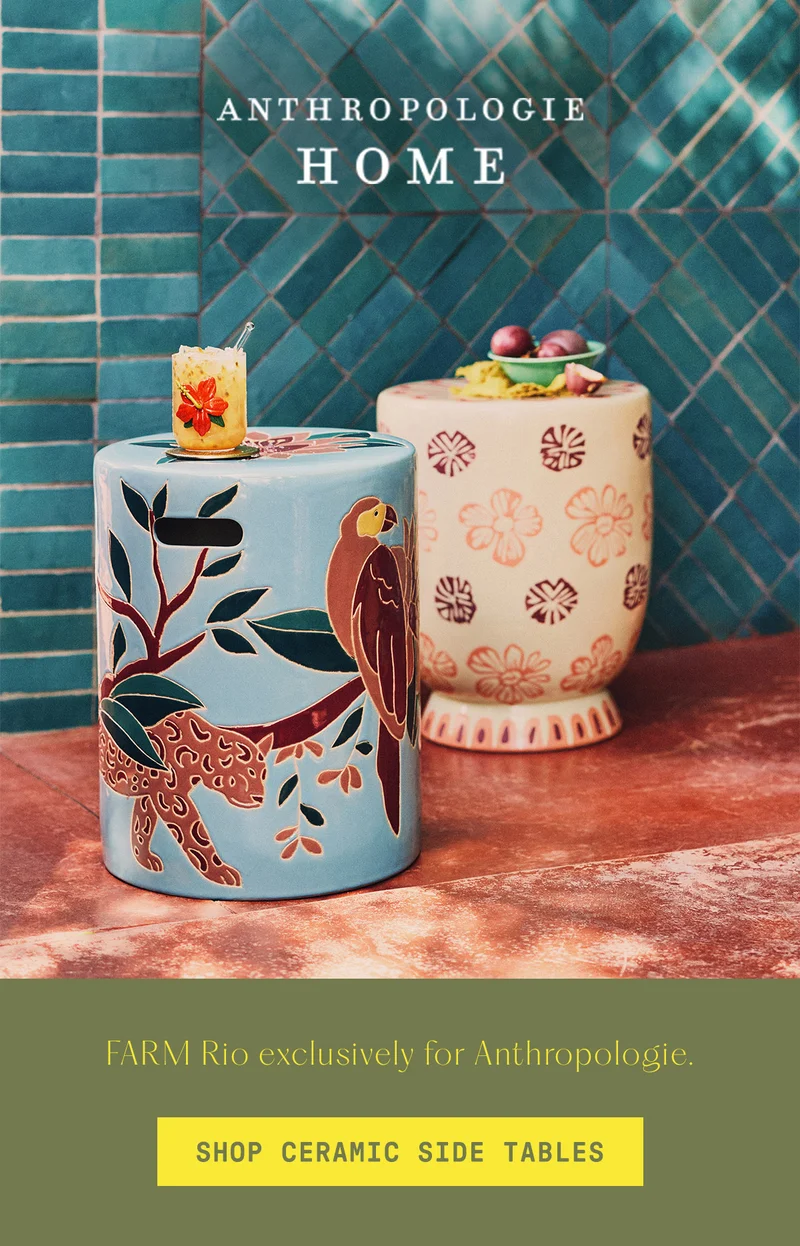 anthropologie home, farm rio exclusively for anthropologie. shop ceramic side tables