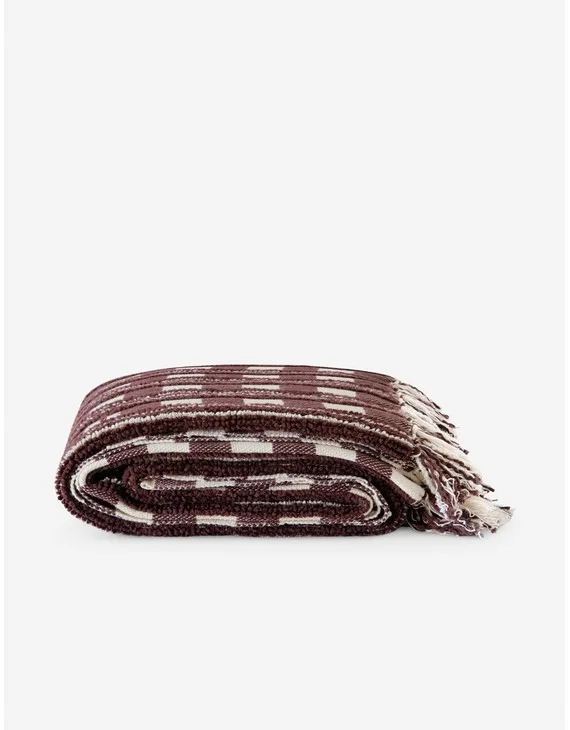 Camila Throw by Morrow Soft Goods-Maroon and Natural