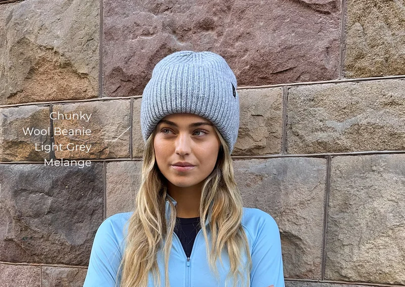 Everyday Chunky Wool Beanie Light Grey Melange