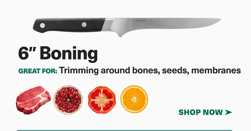 6" boning | Great for: Trimming around bones, seeds, membranes