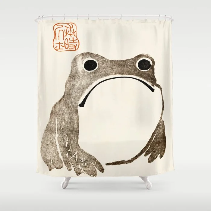 Unimpressed Frog Meika Gafu by Matsumoto Hoji 1814 - Frog Shower Curtain Shower Curtain
