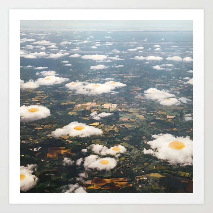 Eggy Clouds - Sunny side up clouds Art Print Art Print