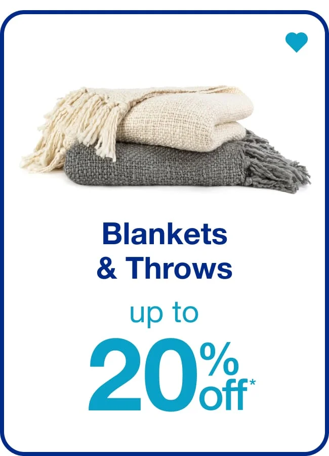 Blankets and Throws up to 20% Off — Shop Now!