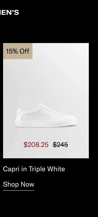 Capri in Triple White 15% off. Shop Now