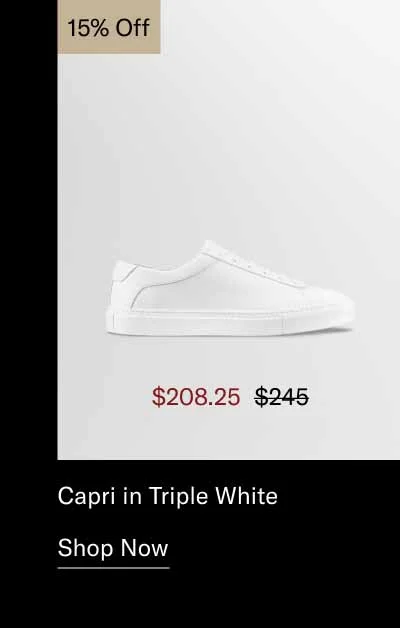 Capri in Triple White 15% off. Shop Now