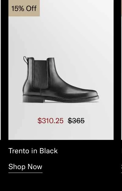 Trento in Black 15% off. Shop Now