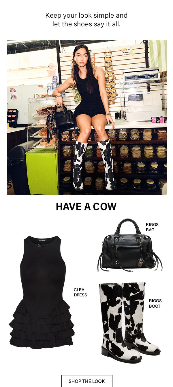 Clea Dress, Riggs Bag, Riggs Boot