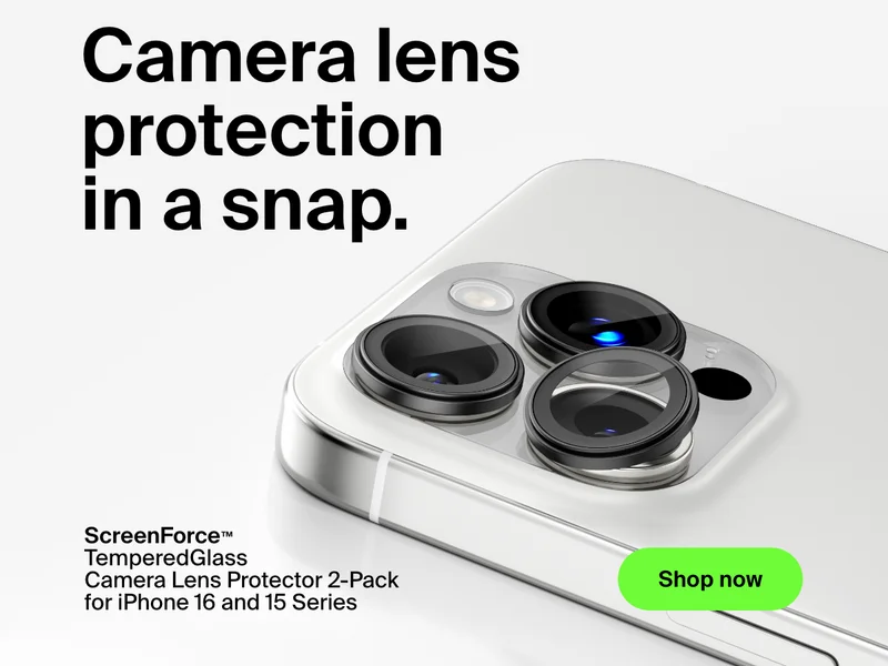 Check out ScreenForce TemperedGlass Camera Lens Protector Pack
