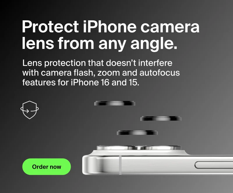 ScreenForce TemperedGlass Camera Lens Protector 2-Pack for iPhone 16 Pro / iPhone 16 Pro Max