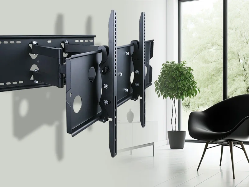 Monoprice Commercial Full Motion TV Wall Mount Bracket For 32" To 60" TVs up to 175lbs, Max VESA 750x450, Heavy Duty Works with Concrete and Brick