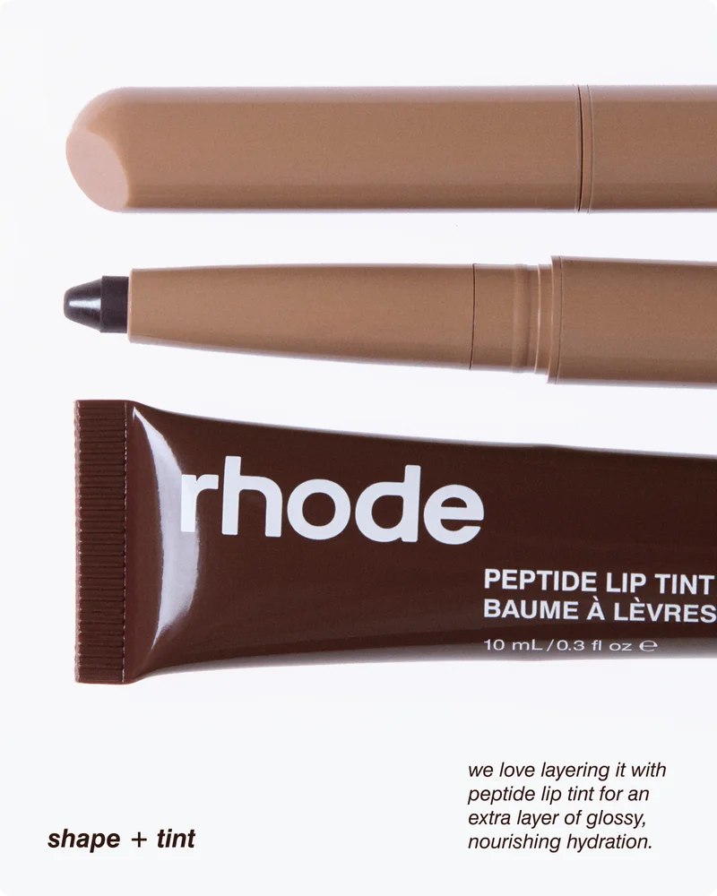 shape + tint: we love layering it with peptide lip tint for an extra layer of glossy, nourishing hydration.