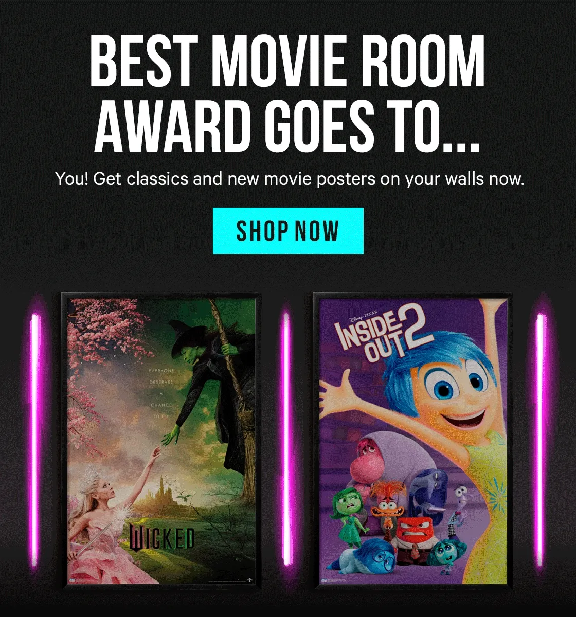 Best Movie Room Award Goes To... You! Get classics and new movie posters on your walls now.