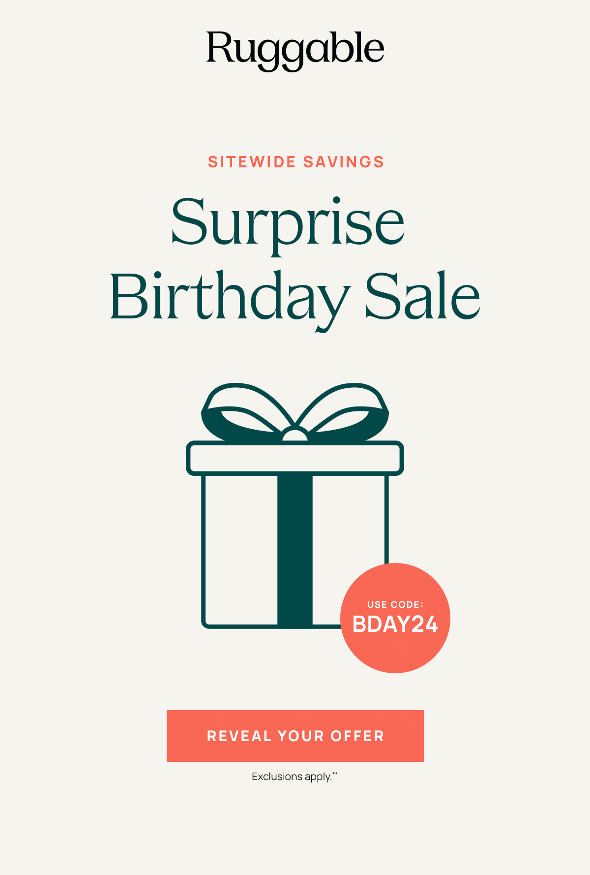 Surprise Birthday Sale