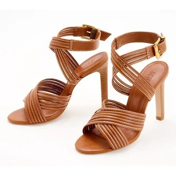 Schutz Leather Strappy Heeled Sandals - Marcela