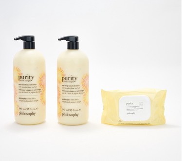 philosophy 32oz purity facial cleanser duo & 30ct cloths