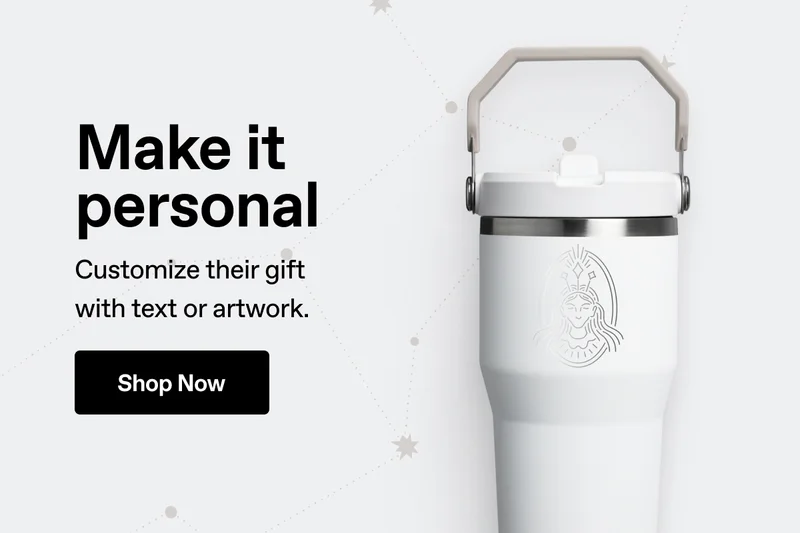 Make it personal. Customize their gift with text or artwork. Shop Now.