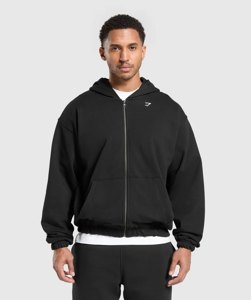 Rest Day Essentials Boxy Zip Up Hoodie