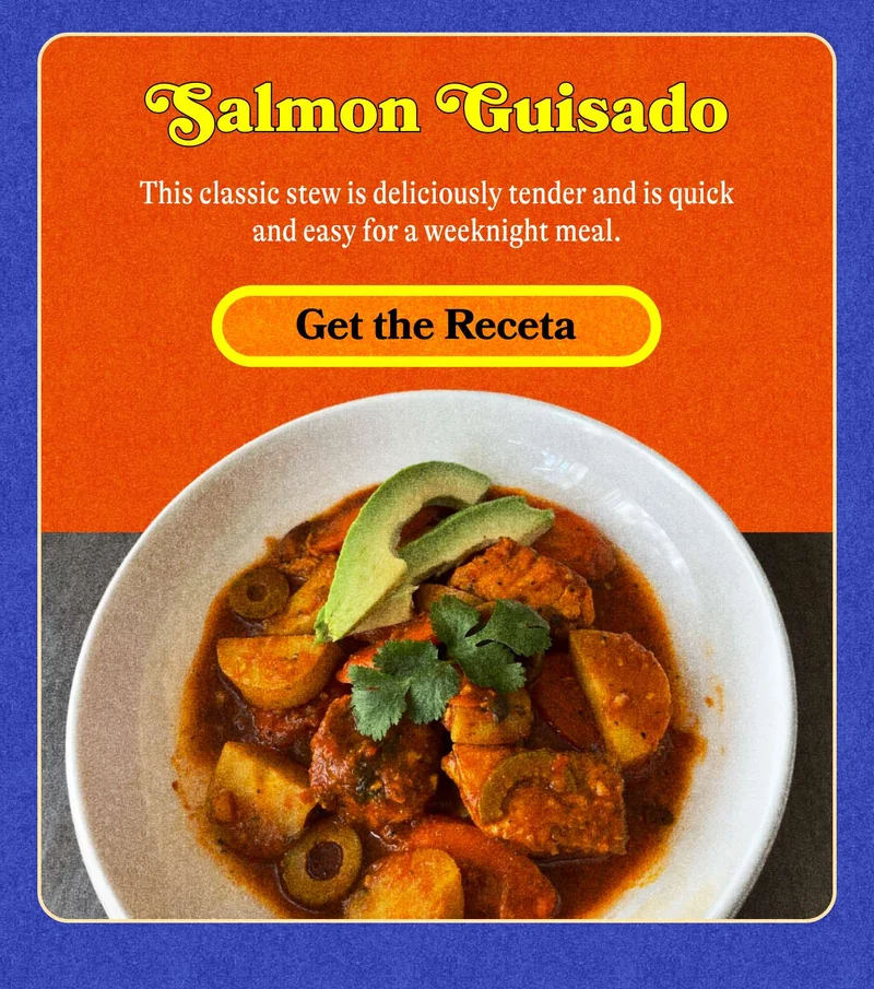 Salmon Guisado. This classic stew is deliciously tender and is quick and easy for a weeknight meal. Get the Receta